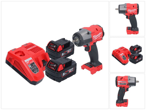 Milwaukee M18 FMTIW2F38-502 Clé à choc sans fil 18 V 745 Nm 3/8'' Brushless + 2x batterie 5,0 Ah + chargeur