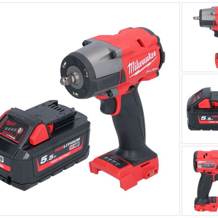 Milwaukee M18 FMTIW2F38-551 Avvitatore a impulsi a batteria 18 V 745 Nm 3/8" brushless + 1x batteria ricaricabile 5,5 Ah - senza caricabatterie