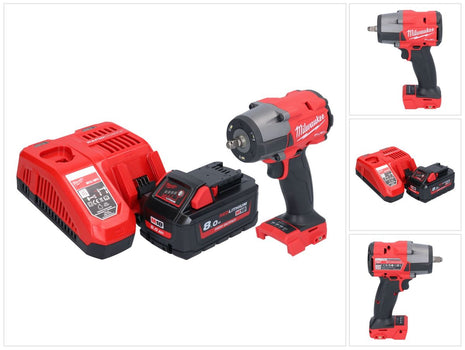 Milwaukee M18 FMTIW2F38-801 llave de impacto inalámbrica 18 V 745 Nm 3/8" sin escobillas + 1x batería 8,0 Ah + cargador