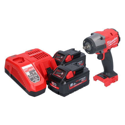 Milwaukee M18 FMTIW2F38-802 Avvitatore a impulsi a batteria 18 V 745 Nm 3/8" brushless + 2x batteria ricaricabile 8,0 Ah + caricatore
