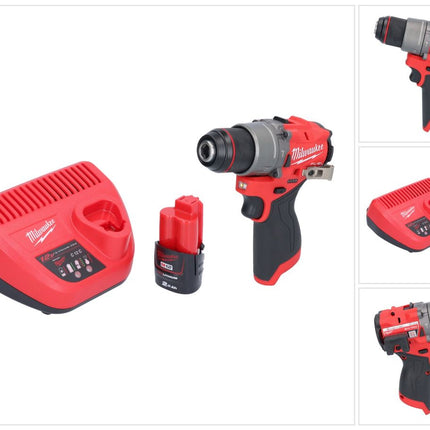 Milwaukee M12 FPD2-201 Akku Schlagbohrschrauber 12 V 45 Nm Brushless + 1x Akku 2,0 Ah + Ladegerät