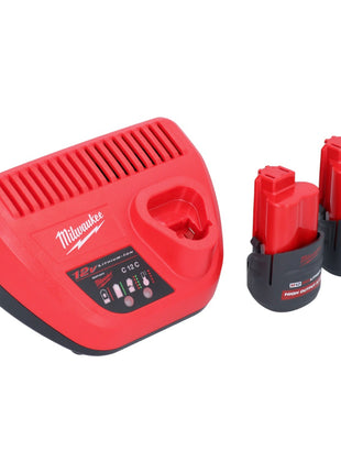 Perceuse à percussion sans fil Milwaukee M12 FPD2-252 12 V 45 Nm sans balais + 2 batteries 2,5 Ah + chargeur