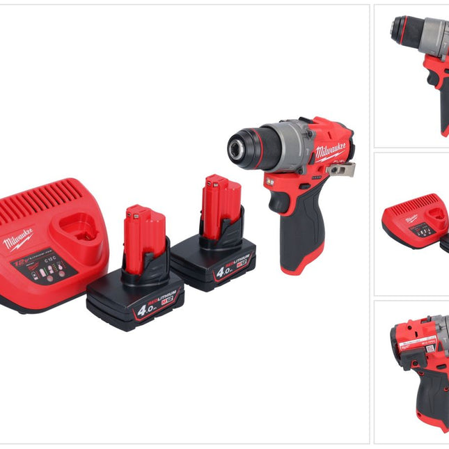 Milwaukee M12 FPD2-402 Akku Schlagbohrschrauber 12 V 45 Nm Brushless + 2x Akku 4,0 Ah + Ladegerät