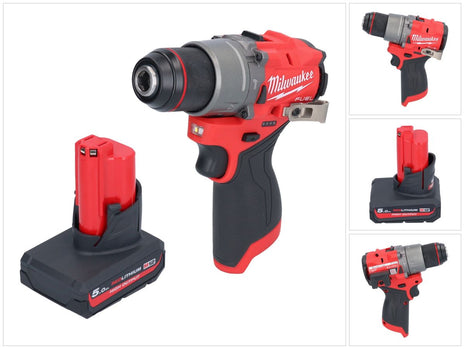 Taladro percutor inalámbrico Milwaukee M12 FPD2-501 12 V 45 Nm sin escobillas + 1x batería 5,0 Ah - sin cargador