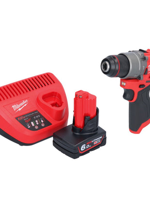 Milwaukee M12 FPD2-601 akumulatorowa wiertarka udarowa 12 V 45 Nm bezszczotkowa + 1x akumulator 6,0 Ah + ładowarka