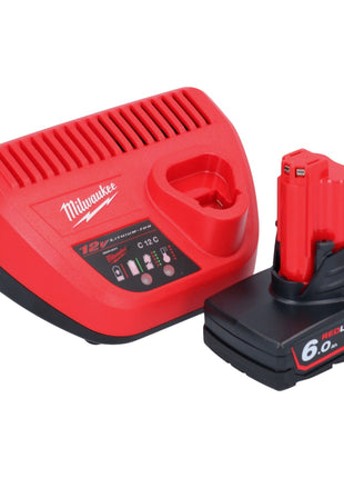 Taladro percutor inalámbrico Milwaukee M12 FPD2-601 12 V 45 Nm sin escobillas + 1x batería 6,0 Ah + cargador