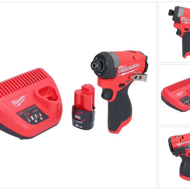 Milwaukee M12 FID2-201 Akku Schlagschrauber 12 V 170 Nm 1/4" Brushless + 1x Akku 2,0 Ah + Ladegerät