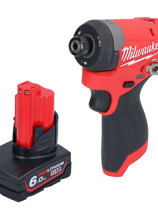 Milwaukee M12 FID2-601 akumulatorowy klucz udarowy 12 V 170 Nm 1/4" bezszczotkowy + 1x akumulator 6,0 Ah - bez ładowarki