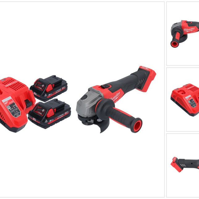 Milwaukee M18 FSAG115X-302 Smerigliatrice angolare a batteria 18 V 115 mm brushless + 2x batteria ricaricabile 3,0 Ah + caricabatterie