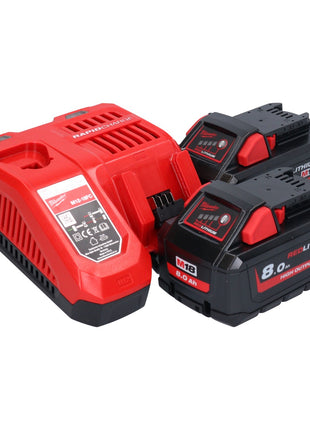 Amoladora angular a batería Milwaukee M18 FSAG115X-802 18 V 115 mm sin escobillas + 2x baterías 8,0 Ah + cargador