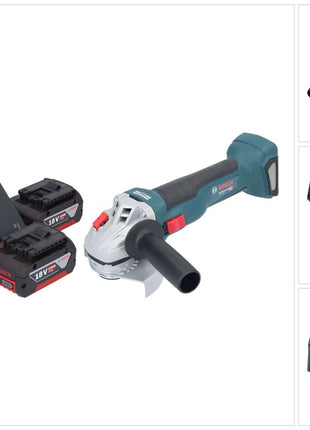 Bosch GWS 18V-10 Professional Akku Winkelschleifer 18 V 115 mm Brushless + 2x Akku 4,0 Ah + Ladegerät