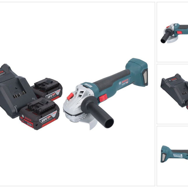 Bosch GWS 18V-10 Professional Akku Winkelschleifer 18 V 115 mm Brushless + 2x Akku 4,0 Ah + Ladegerät