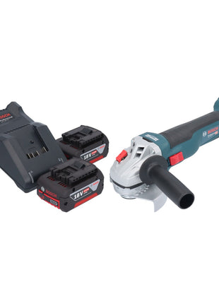 Bosch GWS 18V-10 Professional Akku Winkelschleifer 18 V 115 mm Brushless + 2x Akku 4,0 Ah + Ladegerät