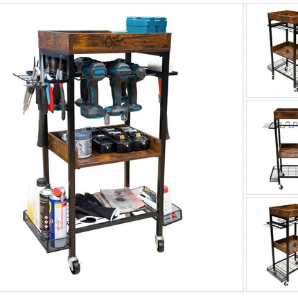 Carrello da officina Toolbrothers per utensili elettrici e manuali in metallo 86 x 45 x 30 cm ( L x P x P ) Ruote di trasporto con freno