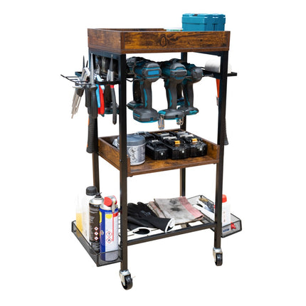 Carrello da officina Toolbrothers per utensili elettrici e manuali in metallo 86 x 45 x 30 cm ( L x P x P ) Ruote di trasporto con freno