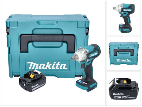 Makita DTW 301 G1J llave de impacto a batería 18 V 330 Nm 1/2" sin escobillas + 1x batería 6,0 Ah + Makpac - sin cargador