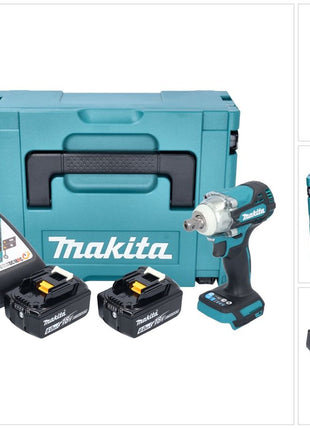 Makita DTW 301 RGJ Clé à choc sans fil 18 V 330 Nm 1/2'' Brushless + 2x batterie 6,0 Ah + chargeur + Makpac