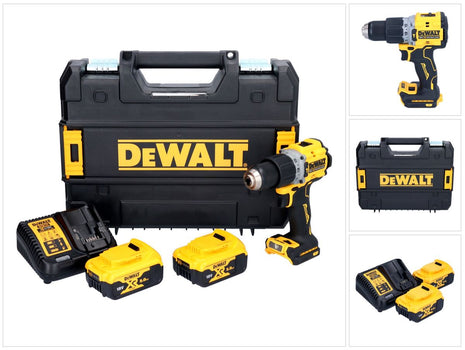 Trapano avvitatore a percussione a batteria DeWalt DCD 805 P2T 18 V 90 Nm Brushless + 2 batterie da 5,0 Ah + caricabatterie + TSTAK