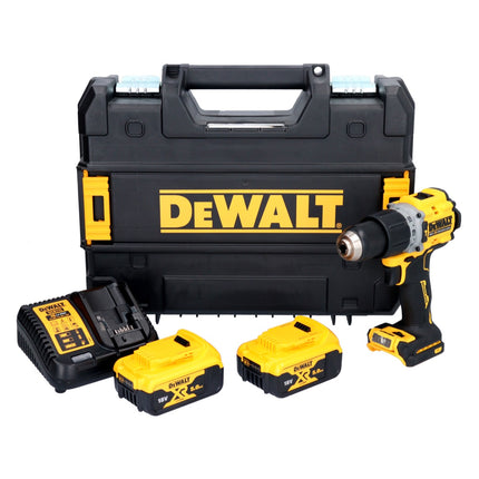 Trapano avvitatore a percussione a batteria DeWalt DCD 805 P2T 18 V 90 Nm Brushless + 2 batterie da 5,0 Ah + caricabatterie + TSTAK