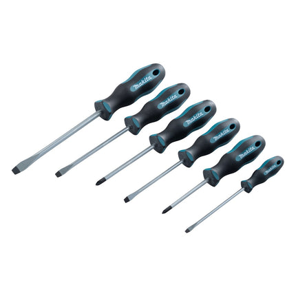 Makita E-10512 Set di 6 pezzi di cacciaviti SL4 / SL5,5 / SL6,5 / SL8 / PZ1 / PZ2