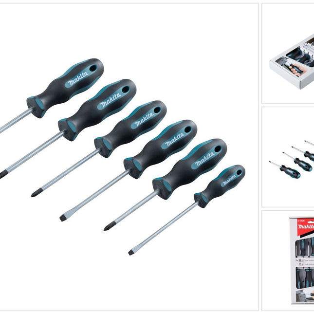 Makita E-10528 Schraubendreher Set 6 tlg. SL4 / SL5,5 / PH1 / PH2 / PZ1 / PZ2