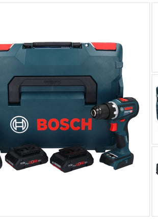 Bosch GSR 18V-90 C Professional Akku Bohrschrauber 18 V 64 Nm Brushless ( 06019K6004 ) + 2x ProCORE Akku 4,0 Ah + Ladegerät + L-Boxx