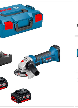 Bosch GWS 18-125 V-LI Akku Winkelschleifer 18 V 125 mm + 2x Akku 4,0 Ah + Ladegerät + L-Boxx - Toolbrothers