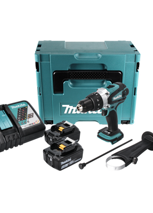 Makita DHP 458 RTJ Akku Schlagbohrschrauber 18 V 91 Nm + 2x Akku 5,0 Ah + Ladegerät + Makpac - Toolbrothers