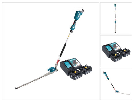 Akumulatorowe nożyce do żywopłotu Makita DUN 500 WRF2 18 V 50 cm bezszczotkowe + 2x akumulator 3,0 Ah + ładowarka