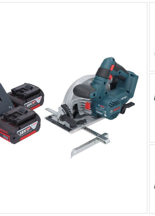 Bosch GKS 18V-57-2 Professional Scie circulaire portative sans fil 18 V 165 mm Brushless + 2x batterie 4,0 Ah + chargeur