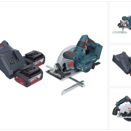 Bosch GKS 18V-57-2 Professional Akku Handkreissäge 18 V 165 mm Brushless + 2x Akku 4,0 Ah + Ladegerät