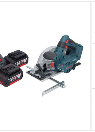 Bosch GKS 18V-57-2 Professional Akku Handkreissäge 18 V 165 mm Brushless + 2x Akku 5,0 Ah + Ladegerät