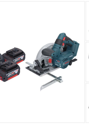 Bosch GKS 18V-57-2 Sierra circular inalámbrica profesional 18 V 165 mm sin escobillas + 2x baterías 6,0 Ah + cargador