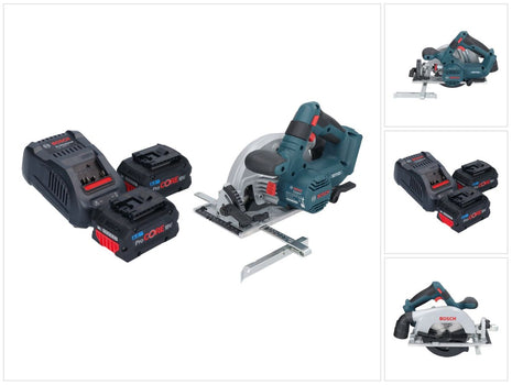 Bosch GKS 18V-57-2 Sierra circular profesional a batería 18 V 165 mm sin escobillas + 2x batería ProCORE 8,0 Ah + cargador