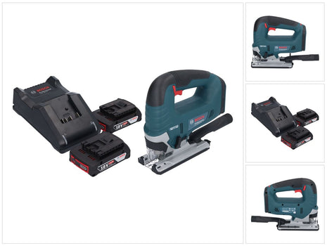 Bosch GST 18V-125 B Sierra de calar profesional a batería 18 V 125 mm sin escobillas + 2x baterías 2,0 Ah + cargador