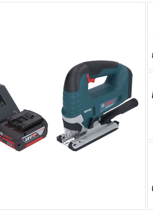 Bosch GST 18V-125 B Sierra de calar inalámbrica profesional 18 V 125 mm sin escobillas + 1x batería 4,0 Ah + cargador