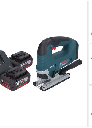 Bosch GST 18V-125 B Sierra de calar inalámbrica profesional 18 V 125 mm sin escobillas + 2x baterías 4,0 Ah + cargador