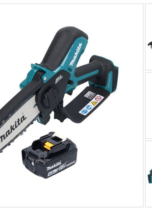 Motosierra a batería Makita DUC 150 M 18 V 15 cm sin escobillas + 1x batería 4,0 Ah - sin cargador