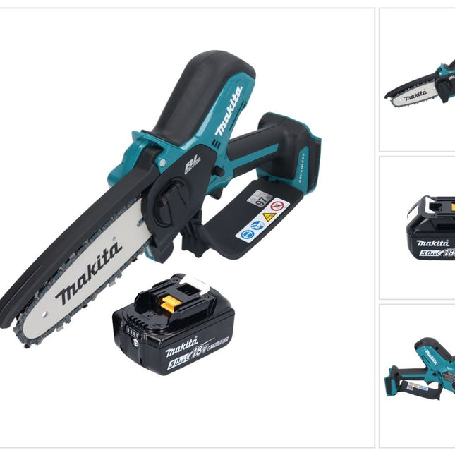 Makita DUC 150 T Akku Kettensäge 18 V 15 cm Brushless + 1x Akku 5,0 Ah - ohne Ladegerät