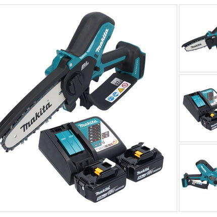 Motosega a batteria Makita DUC 150 RT2 18 V 15 cm brushless + 2x batteria 5,0 Ah + caricabatterie