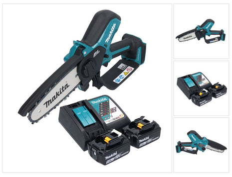 Makita DUC 150 RT2 akumulatorowa pilarka łańcuchowa 18 V 15 cm bezszczotkowa + 2x akumulator 5,0 Ah + ładowarka