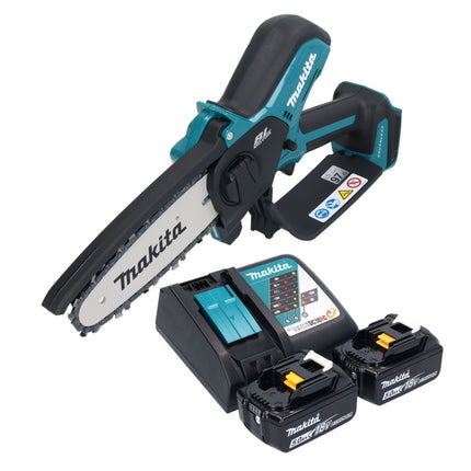 Motosega a batteria Makita DUC 150 RT2 18 V 15 cm brushless + 2x batteria 5,0 Ah + caricabatterie