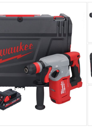 Milwaukee M18 BLHX-301X Marteau perforateur burineur sans fil 18 V 2,3 J Brushless + 1x Batterie 3,0 Ah + HD-Box - ohne Ladegert