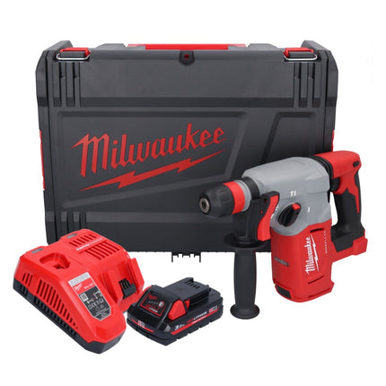 Milwaukee M18 BLHX-301X martello combinato a batteria 18 V 2,3 J senza spazzole + 1x batteria ricaricabile 3,0 Ah + caricabatterie + scatola HD