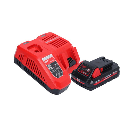 Milwaukee M18 BLHX-301X martello combinato a batteria 18 V 2,3 J senza spazzole + 1x batteria ricaricabile 3,0 Ah + caricabatterie + scatola HD