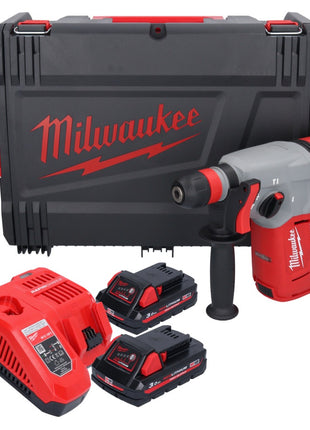 Milwaukee M18 BLHX-302X Marteau perforateur burineur sans fil 18 V 2,3 J Brushless + 2x Batterie 3,0 Ah + Ladegert + HD-Box