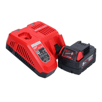 Milwaukee M18 BLHX-501X martello combinato a batteria 18 V 2,3 J senza spazzole + 1x batteria ricaricabile 5,0 Ah + caricabatterie + scatola HD
