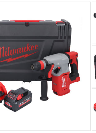 Martillo combinado a batería Milwaukee M18 BLHX-551X 18 V 2,3 J sin escobillas + 1x batería 5,5 Ah + cargador + caja HD