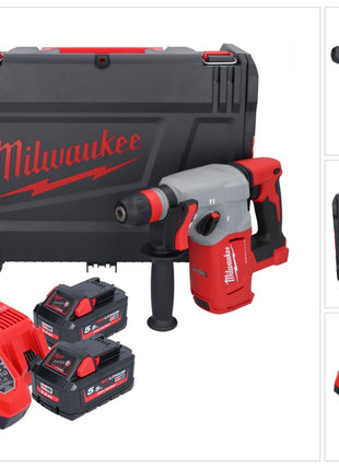 Marteau combiné à batterie Milwaukee M18 BLHX-552X 18 V 2,3 J brushless + 2x batteries 5,5 Ah + chargeur + boîtier HD