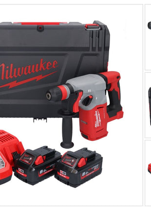 Milwaukee M18 BLHX-802X Marteau perforateur burineur sans fil 18 V 2,3 J Brushless + 2x Batterie 8,0 Ah + Ladegert + HD-Box